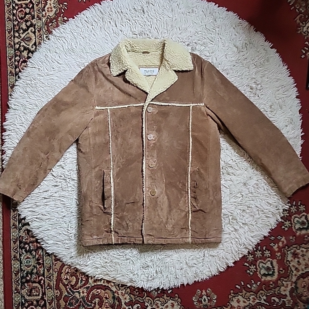Wilsons Leather Jacket Sherpa & Suede Coat M. Julian Size Medium M Winter 70s